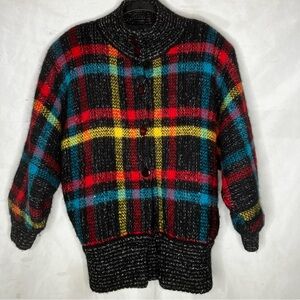 Falcon VTG colorful plaid mohair coat